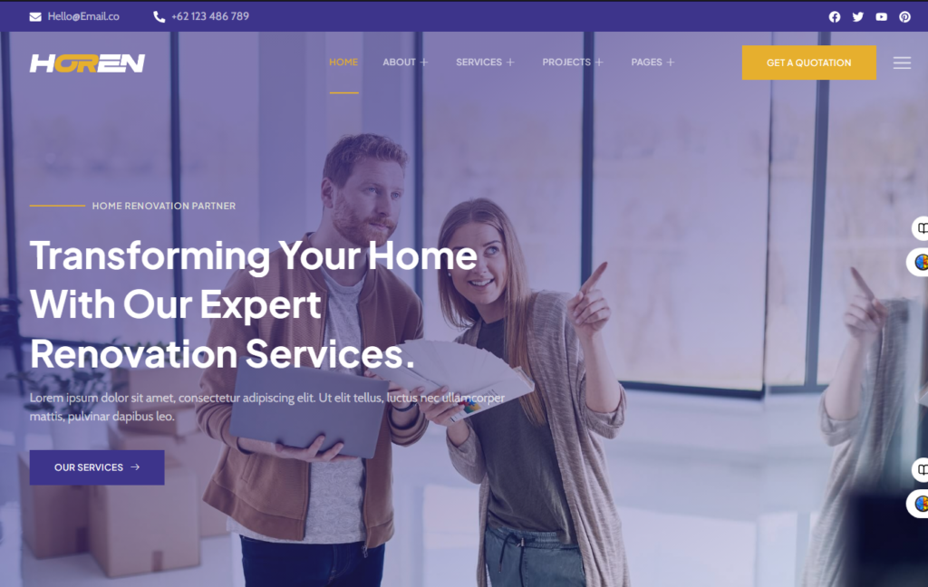 create a home renovation website