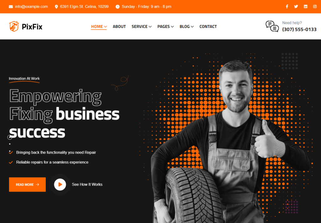 Professional handyman working in Ontario creating local business website